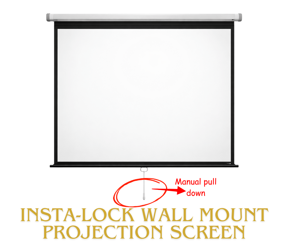 insta lock wall mount projection screen